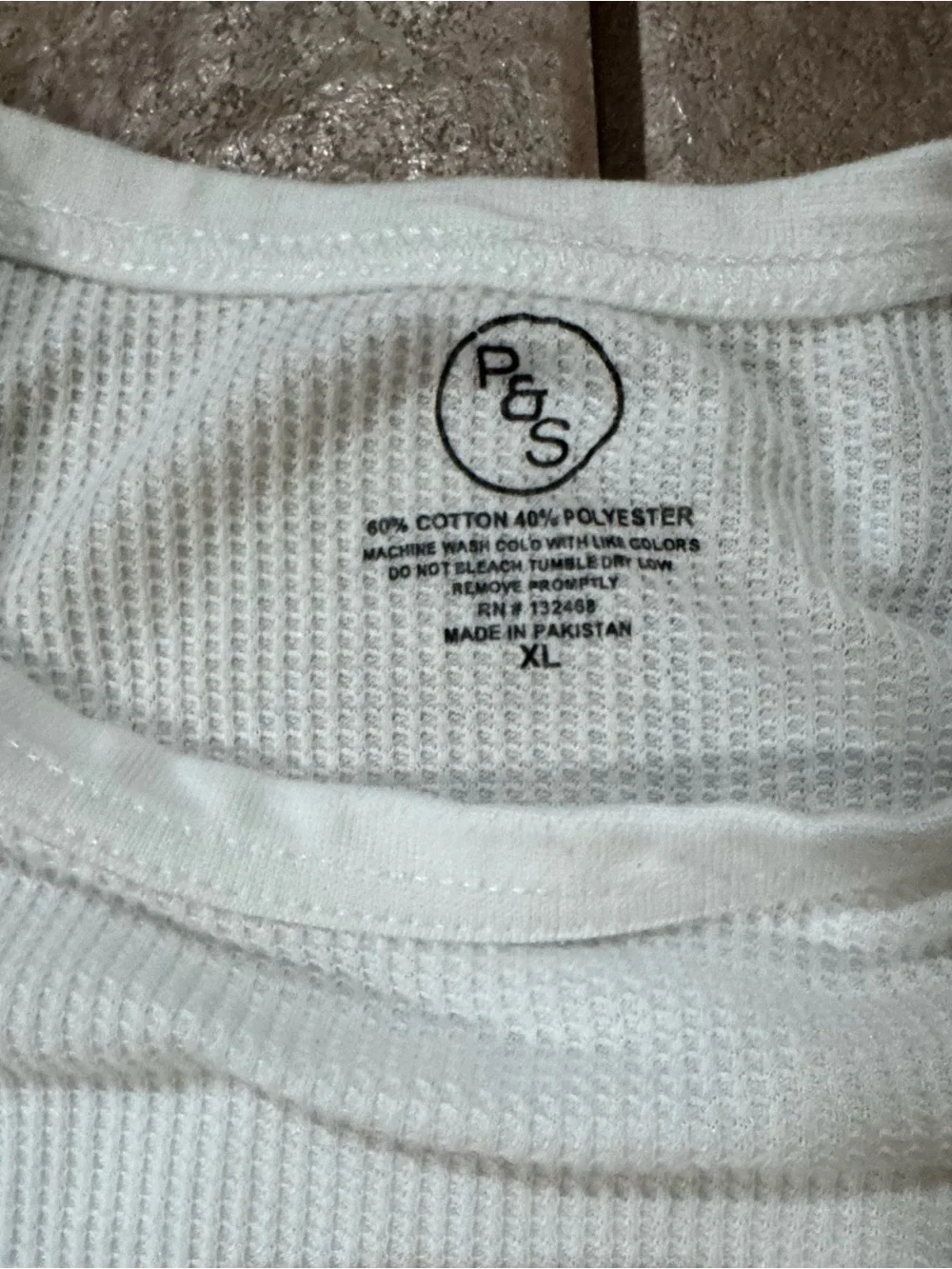 P&S- Men's White Thermal Long-Sleeve Pajama Set - Classic Comfort